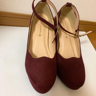 マジェスティックレゴン(MAJESTIC LEGON)のMAJESTIC LEGON スカラップヒールパンプス ボルドー Lサイズ(ハイヒール/パンプス)