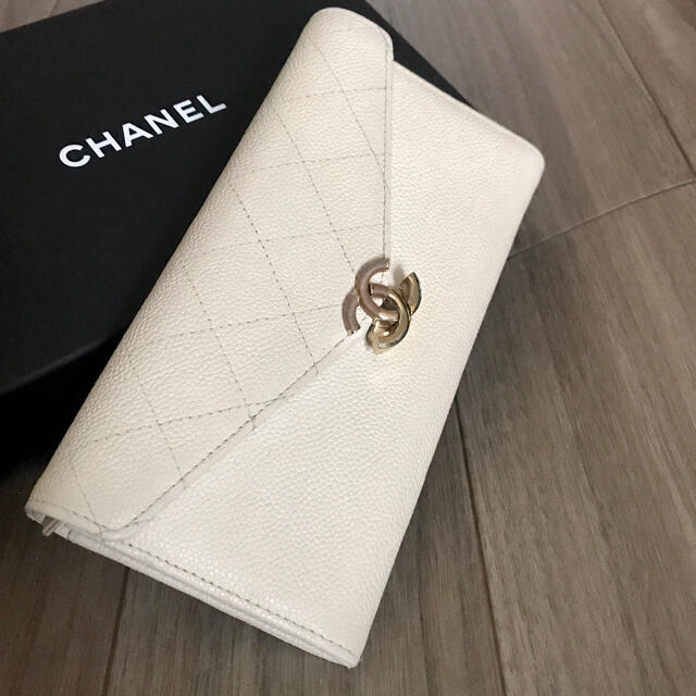 【超美品】CHANEL 財布/クルーズライン　ダブルココ　クリップ　長財布