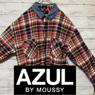 アズールバイマウジー(AZUL by moussy)のAZUL メンズ　シャツ　チェック柄　レッド系(シャツ)