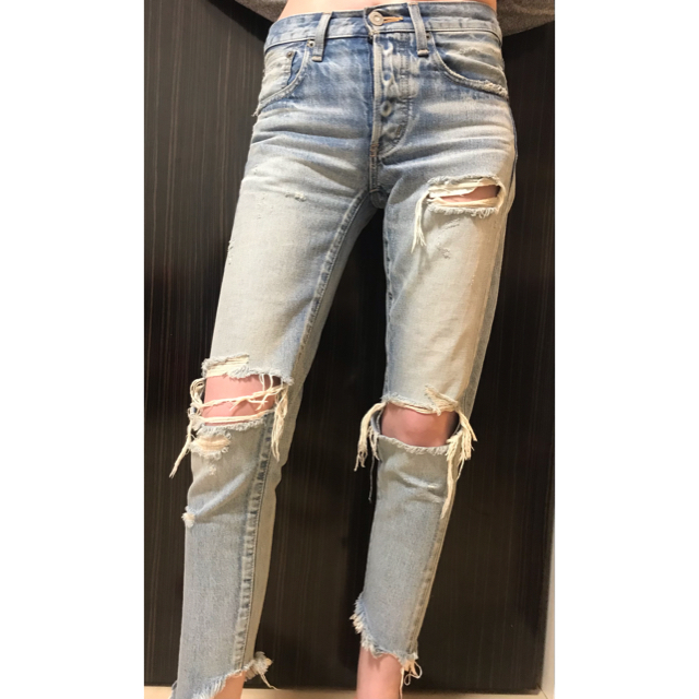 新品】 マウジー ダメージジーンズ Size:24 - スキニーパンツ