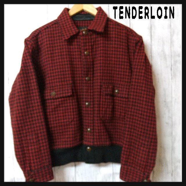 TENDERLOIN ブルゾン チェック ジャケット 千鳥格子 赤 黒 S