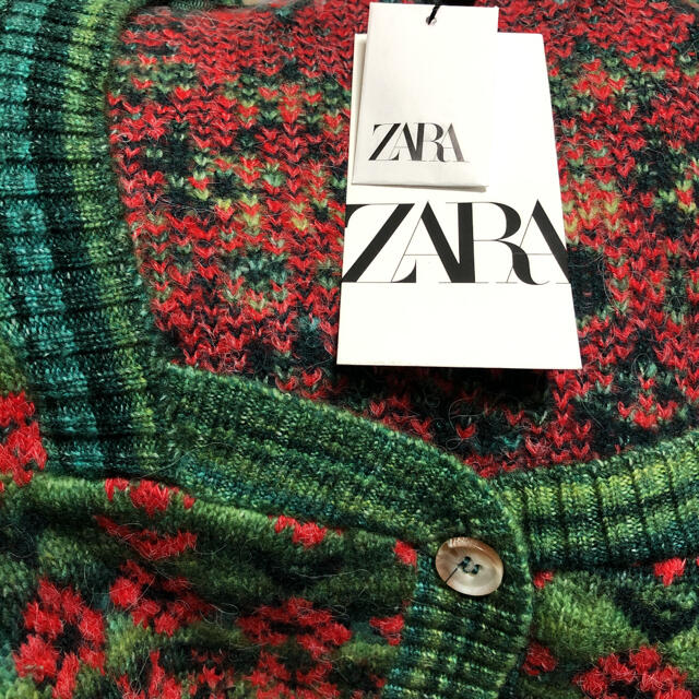 ZARA - ZARA今季完売♥️ジャガードニットカーディガンの通販 by ZARA - ZARA今季完売♥️ジャガードニットカーディガンの通販 by