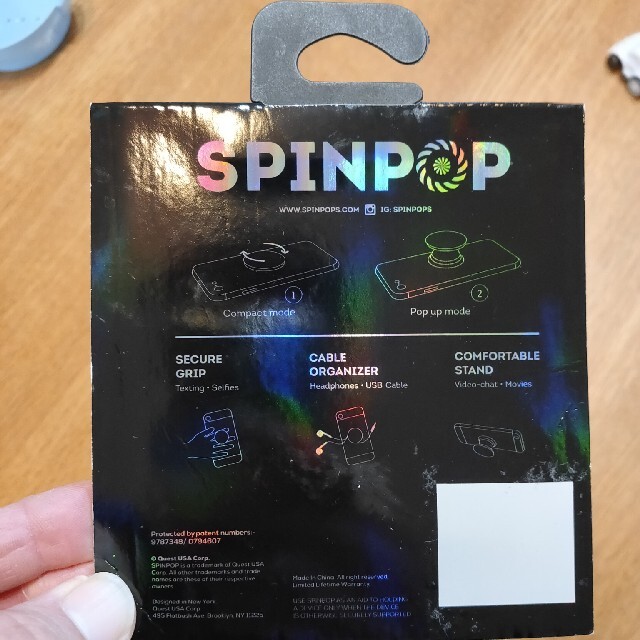 【中古品】スピンポップ　SPIN POP　スマホグリップ　 スマホ/家電/カメラのスマホアクセサリー(その他)の商品写真