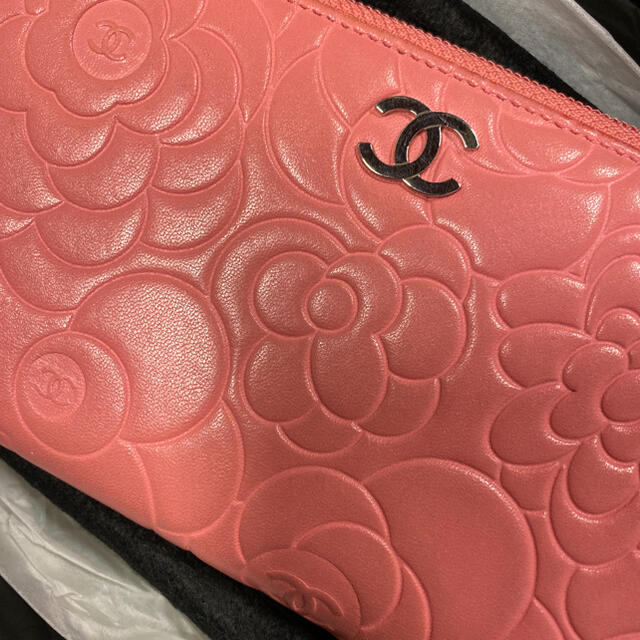 CHANEL(シャネル)のシャネル　カメリア　ピンク　長財布 レディースのファッション小物(財布)の商品写真