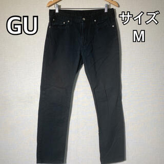 ジーユー(GU)のGU　チノパン　ストレート　メンズ　ブラック　Mサイズ　シンプル(チノパン)