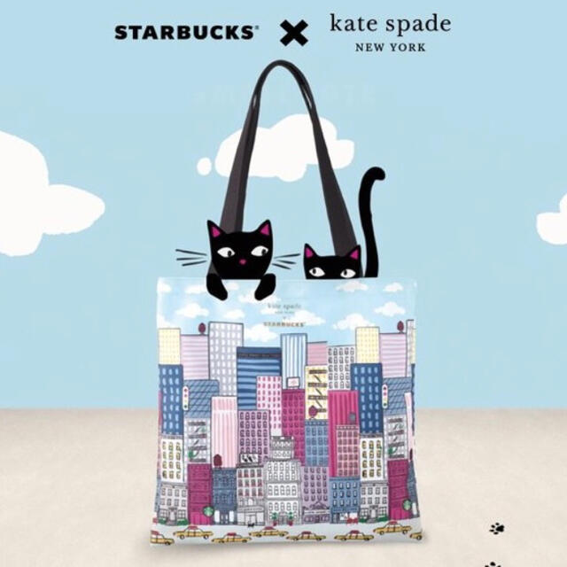 Starbucks Coffee(スターバックスコーヒー)のスターバックス ケイトスペード トートバッグ 海外限定 日本 台湾 水色 レディースのバッグ(トートバッグ)の商品写真