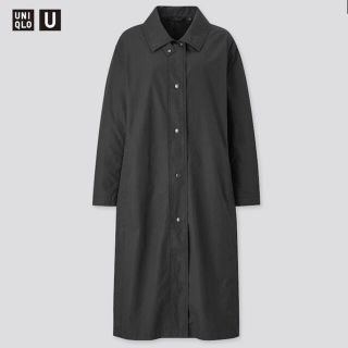 ユニクロ(UNIQLO)のU ユニクロユー uniqlo u ライトロングコート　黒　L(ロングコート)