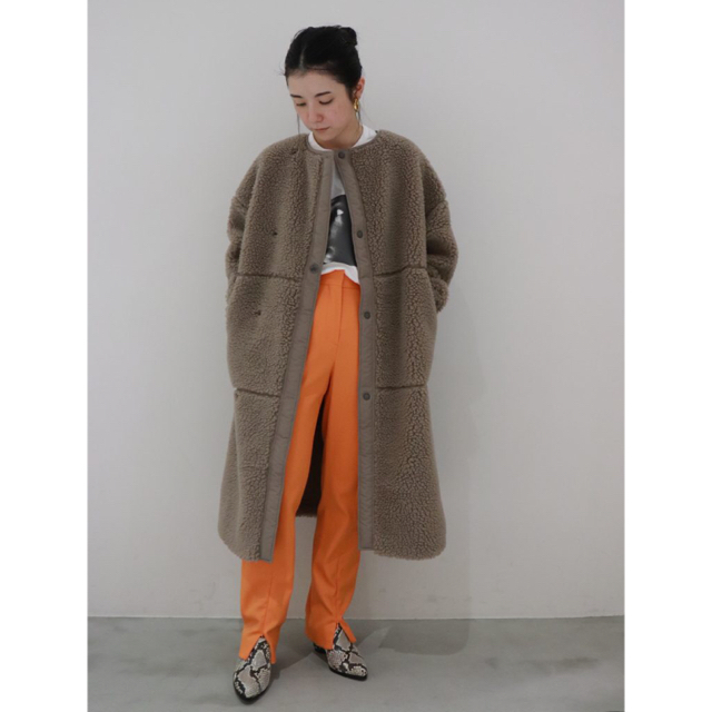 HYKE 20AW FAUX SHEARLING グレーレディース