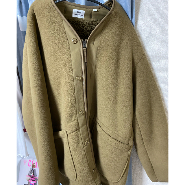 Engineered Garments(エンジニアードガーメンツ)のエンジニアガーメンツ×ユニクロ　ノーカラーボアコート メンズのジャケット/アウター(ノーカラージャケット)の商品写真