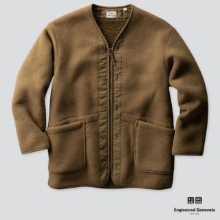 エンジニアードガーメンツ(Engineered Garments)のエンジニアガーメンツ×ユニクロ　ノーカラーボアコート(ノーカラージャケット)