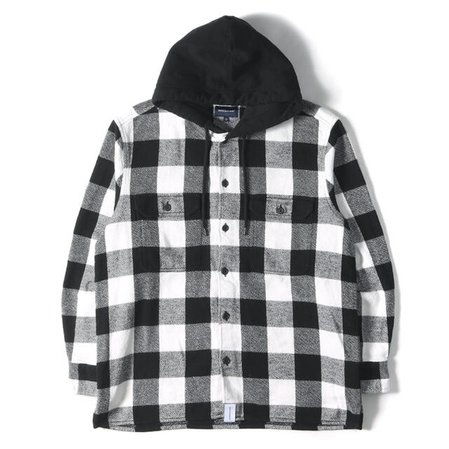 DESCENDANT 19SS フード付きバッファローチェックヘビーネルシャツ