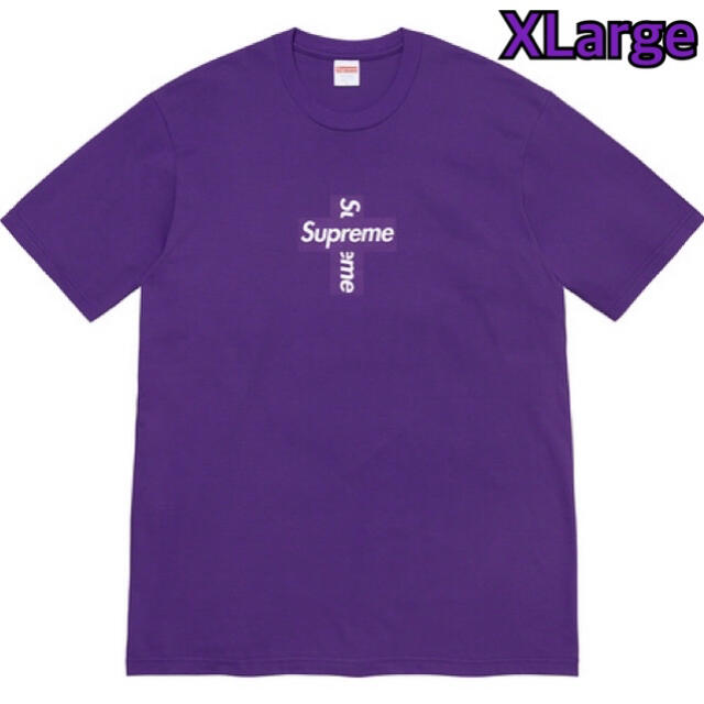 新品未使用付属品Supreme Cross Box Logo Tee Purple XLarge