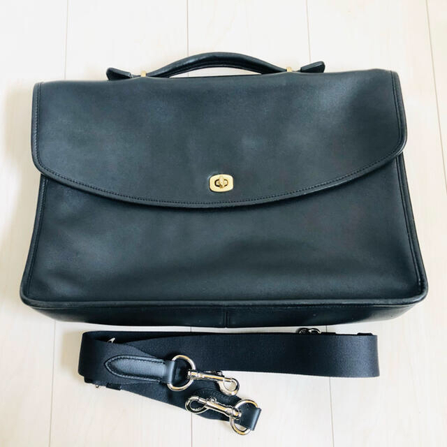 COACH コーチ ビジネスバッグ ブラック ブリーフケース本革 レザー