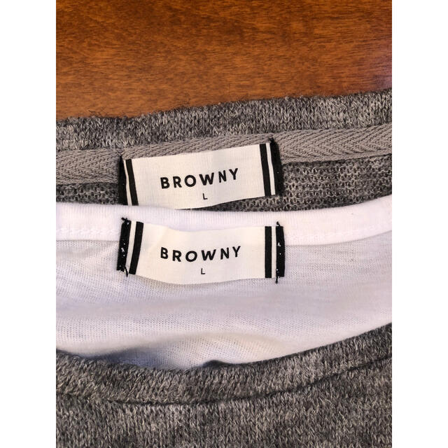 BROWNY(ブラウニー)のブラウニー アンサンブル 無地 ニットソー カットソー 長袖 L グレー メンズのトップス(Tシャツ/カットソー(七分/長袖))の商品写真