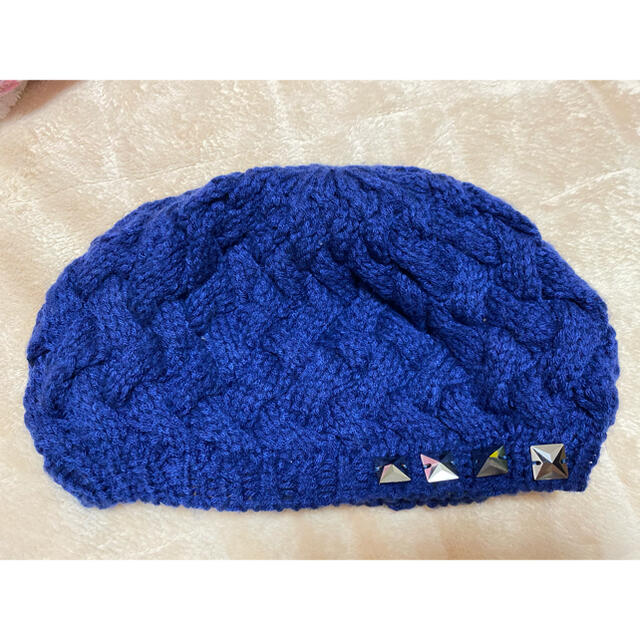 ブルー　ベレー帽 レディースの帽子(ハンチング/ベレー帽)の商品写真