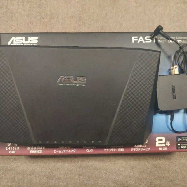 ASUS(エイスース)のトライバンドルータ　ASUS RT-AC3200 スマホ/家電/カメラのPC/タブレット(PC周辺機器)の商品写真