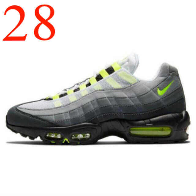 nike air max 95 og neon yellow 2020 28cm靴/シューズ