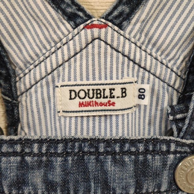 DOUBLE.B(ダブルビー)のmikihouse　オーバーオール　80 キッズ/ベビー/マタニティのベビー服(~85cm)(カバーオール)の商品写真
