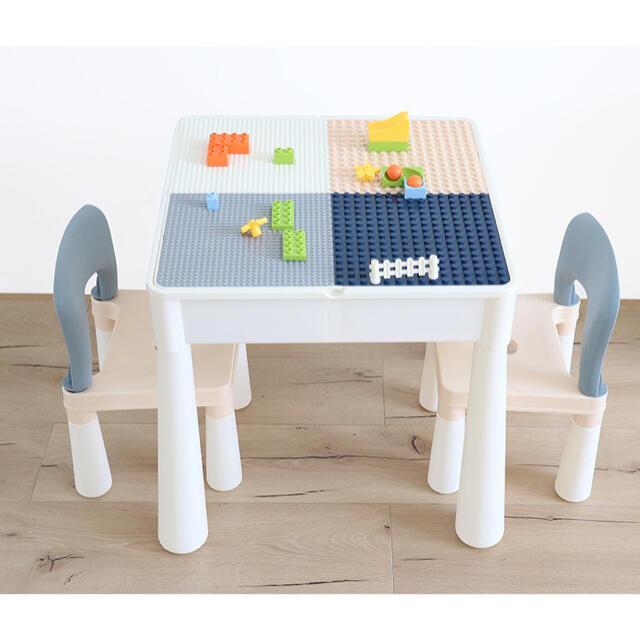 ブロック　レゴテーブル　椅子2個付き　収納ボックス4個　ブロック360個セット
