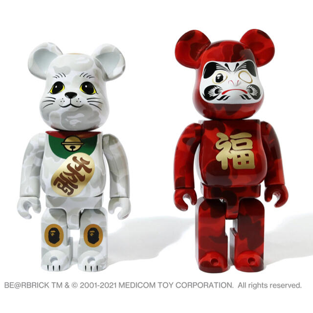 A BATHING APE(アベイシングエイプ)のNEW YEAR BE@RBRICK BAPE 招き猫 & 達磨 400% エンタメ/ホビーのフィギュア(その他)の商品写真