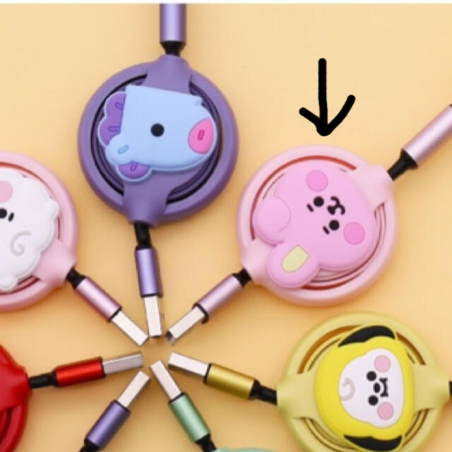 防弾少年団(BTS)(ボウダンショウネンダン)のBT21 充電ケーブル　クッキー エンタメ/ホビーのタレントグッズ(アイドルグッズ)の商品写真