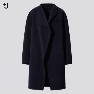 ユニクロ(UNIQLO)の+J ユニクロ ジルサンダー　カシミヤブレンドノーカラーコート(ロングコート)