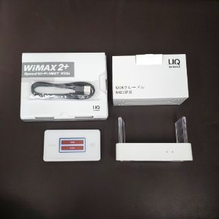 エヌイーシー(NEC)の【美品】WiMAX2＋ UQWiMAX WX06 クレードル付き(PC周辺機器)