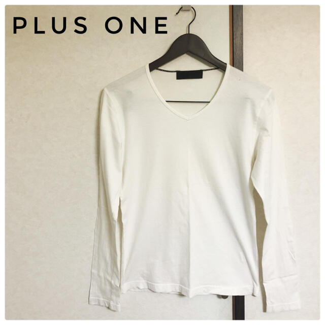 PLUS ONE(プラスワン)の【プラスワン】メンズ　白　ロンティー メンズのトップス(Tシャツ/カットソー(七分/長袖))の商品写真