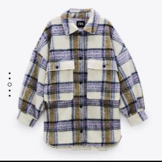 ザラ(ZARA)のZARA チェック柄オーバーサイズシャツジャケット L-XL(テーラードジャケット)