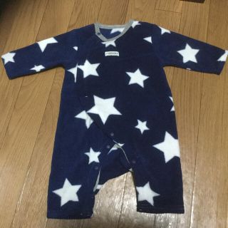 ニシマツヤ(西松屋)のフリース 長袖 カバーオール ロンパース 60〜70サイズ 星柄 男の子 (カバーオール)