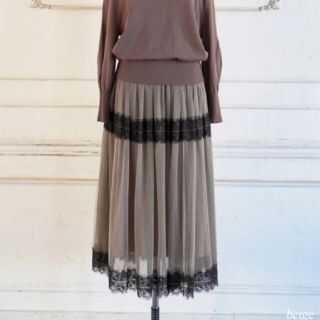 Her lip to 福袋　Tulle skirt beige  S(ロングスカート)