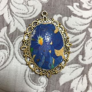 ネックレス トップ　デコパージュ　アンティーク　ハンドメイド(ネックレス)