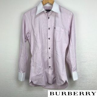 バーバリーブラックレーベル(BURBERRY BLACK LABEL)の美品 BURBERRY BLACK LABEL 長袖シャツ ピンク サイズ38(シャツ)