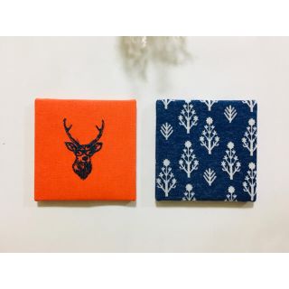 刺繍 小さなファブリックパネル 2枚セット 北欧◡̈ꕤ*.゜(ウェルカムボード)