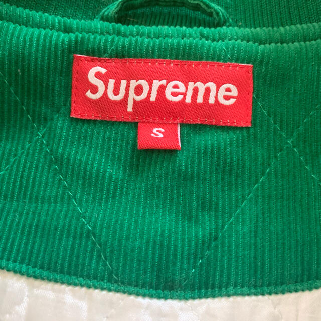 supreme corduroy varsity jacket green