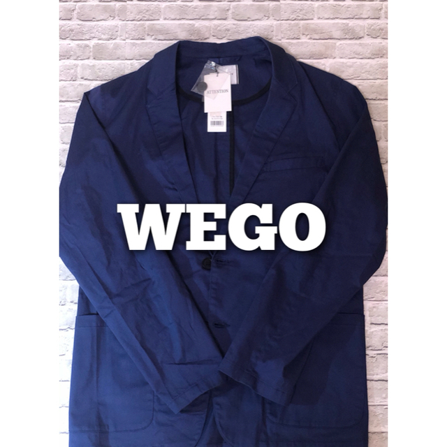 WEGO(ウィゴー)の新品テーラードジャケット ネイビー メンズ WEGO BROWNY Lサイズ メンズのジャケット/アウター(テーラードジャケット)の商品写真