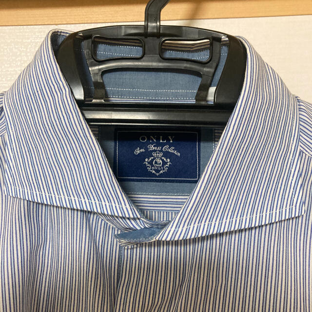 サイズL オンリー ONLY シャツ メンズ ブルー ストライプ   メンズのトップス(シャツ)の商品写真