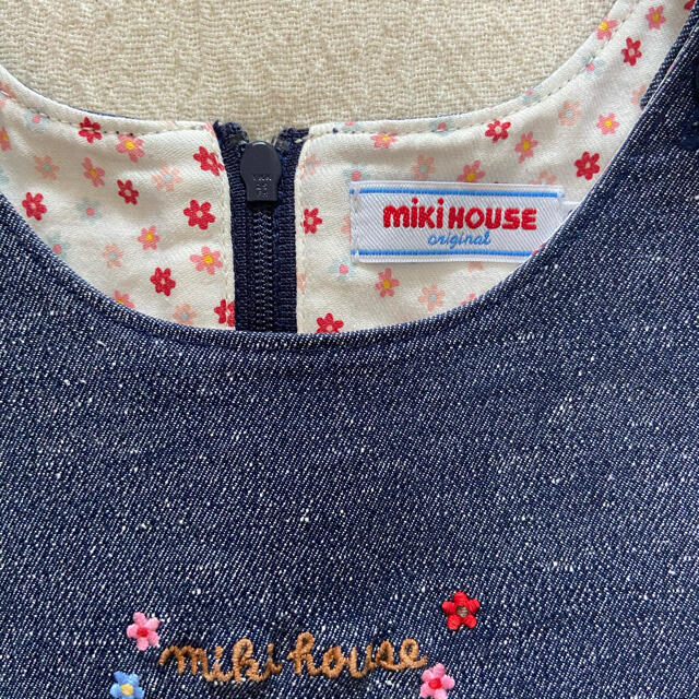 mikihouse(ミキハウス)のミキハウス　ワンピース　デニムワンピース　ジャンパースカート　100 キッズ/ベビー/マタニティのキッズ服女の子用(90cm~)(ワンピース)の商品写真