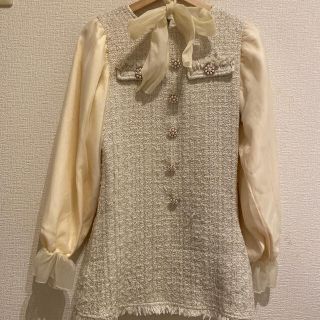 スワンキス(Swankiss)のスワンキスAD tweed kirakira O/P(ひざ丈ワンピース)