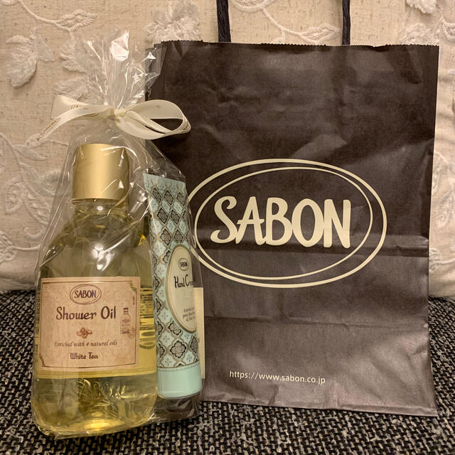 SABON(サボン)の【SABON 】サボン ホワイトティー　シャワーオイル&ハンドクリームセット コスメ/美容のボディケア(ボディソープ/石鹸)の商品写真