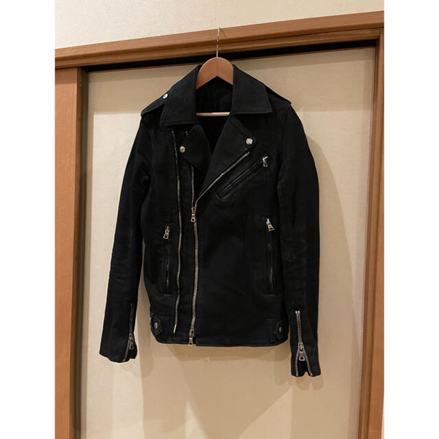 balmain ボア コーティング ライダース ジャケット-