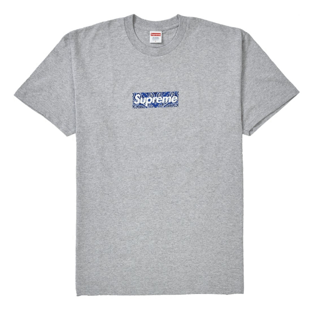 メンズSupreme Bandana Box Logo Tee Grey L グレー