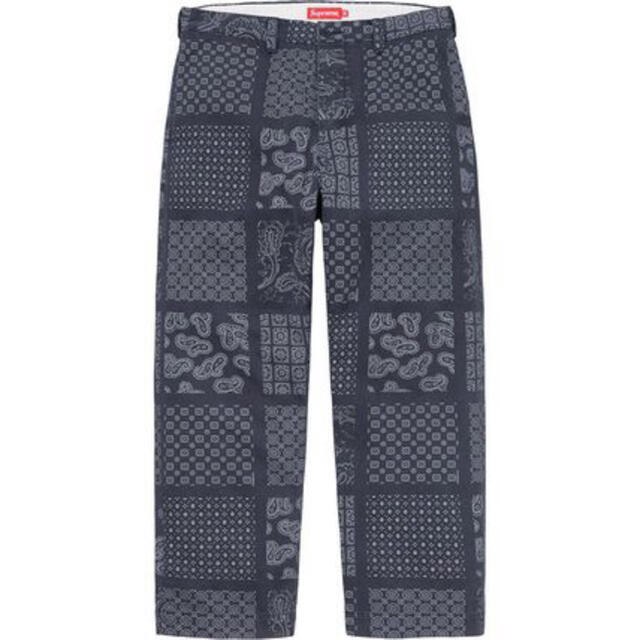 supreme Paisley Grid Chino Pant 32 ネイビー