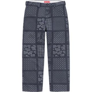 シュプリーム(Supreme)のsupreme Paisley Grid Chino Pant 32 ネイビー(チノパン)