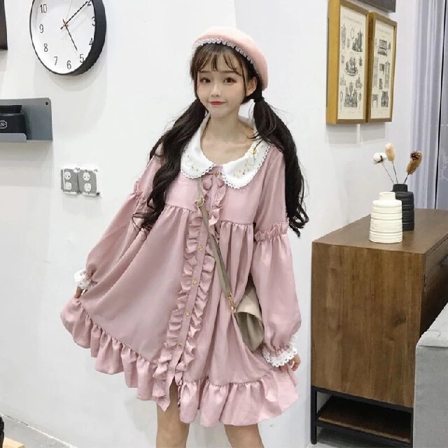 ピンクのロリィタ系ワンピース フリル付 ピンク 白 ホワイト襟の通販 By もも S Shop ラクマ ピンクのロリィタ系ワンピース フリル付 ピンク 白 ホワイト襟の通販 By もも S Shop ラクマ