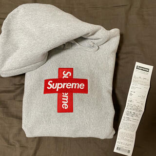 シュプリーム(Supreme)のCross Box Logo Hooded Sweatshirt グレー　M(パーカー)