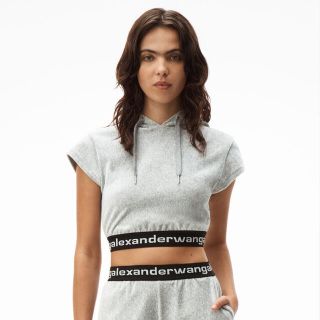 Alexander Wang - alexanderwang クロップド コーデュロイ フーディー