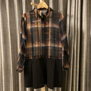 ザラ(ZARA)の★5点でお得★ZARAシースルーブラウスワンピ(ミニワンピース)