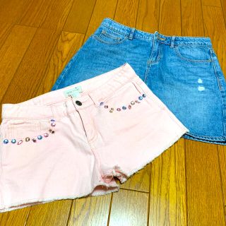 ギャップキッズ(GAP Kids)のGAP KIDS  Forever21 デニムスカート　ショートパンツ セット(スカート)