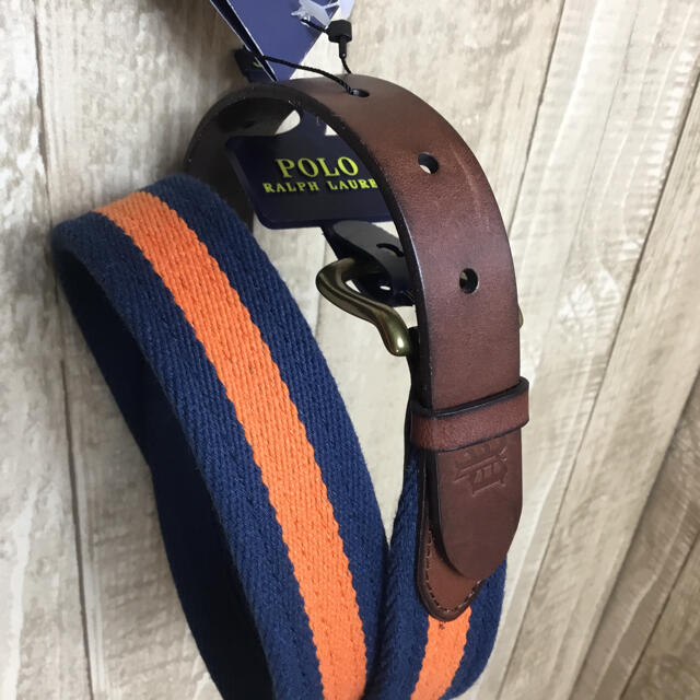 POLO RALPH LAUREN(ポロラルフローレン)の新品未使用 POLO Ralph Lauren ORG&Navy ベルト メンズのファッション小物(ベルト)の商品写真